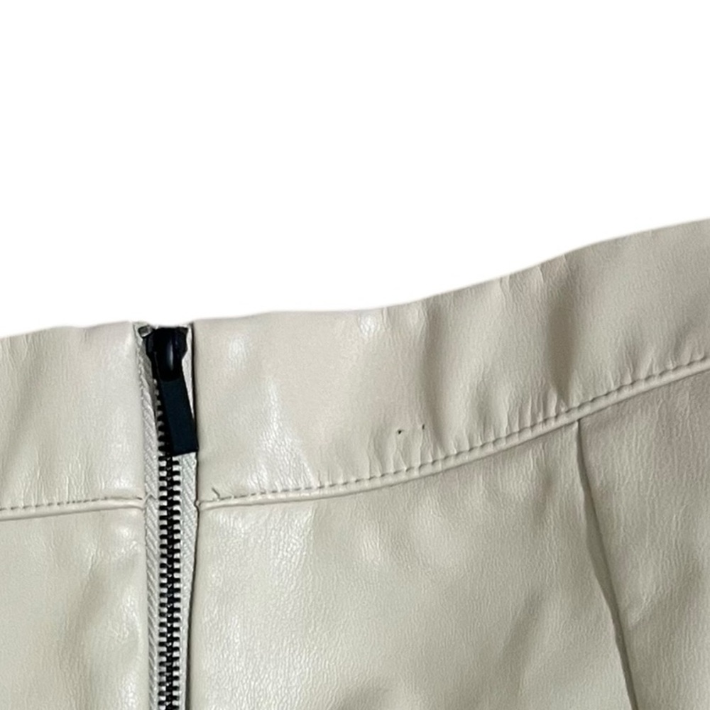 ZARA women’s faux leather cream fully lined leggings size medium - Picture 14 of 14